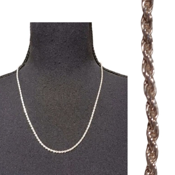 Italy 925 Sterling Silver Rope Chain 2.25mm
